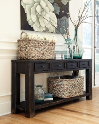 Ashley Gavelston Black Sofa/Console Table