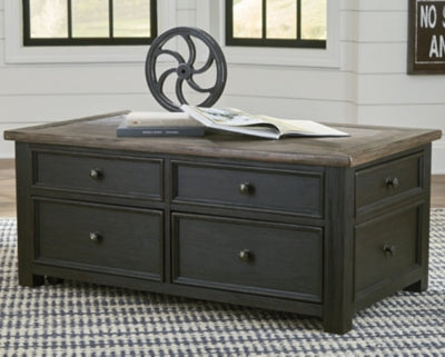 Ashley Tyler Creek Grayish Brown Black Coffee Table with Lift Top
