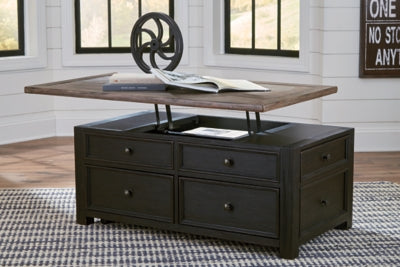 Ashley Tyler Creek Grayish Brown Black Coffee Table with Lift Top