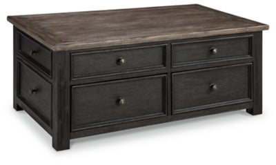 Ashley Tyler Creek Grayish Brown Black Coffee Table with Lift Top