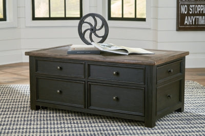 Ashley Tyler Creek Grayish Brown Black Coffee Table with Lift Top