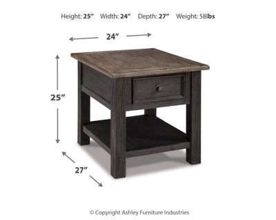 Ashley Tyler Creek Grayish Brown Black End Table