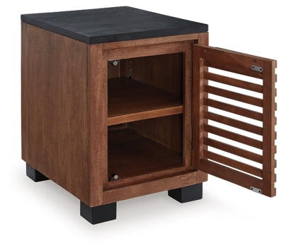 Ashley Kallari Warm Brown Black Chairside End Table