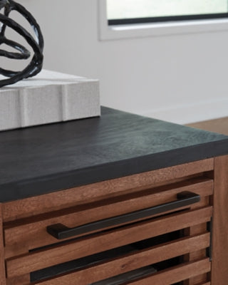 Ashley Kallari Warm Brown Black Chairside End Table