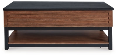 Ashley Kallari Warm Brown Black Lift-Top Coffee Table