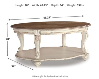 Ashley Realyn White Brown Coffee Table
