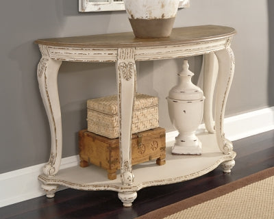 Ashley Realyn White Brown Sofa Table