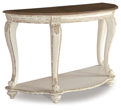 Ashley Realyn White Brown Sofa Table