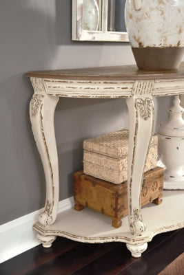 Ashley Realyn White Brown Sofa Table