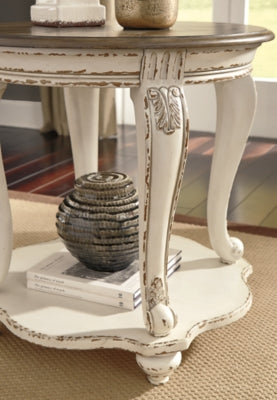 Ashley Realyn White Brown End Table