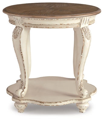 Ashley Realyn White Brown End Table