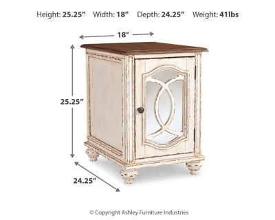 Ashley Realyn White Brown Chairside End Table
