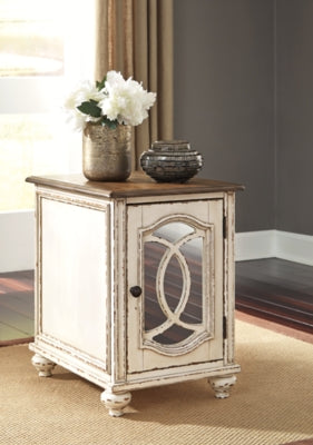 Ashley Realyn White Brown Chairside End Table
