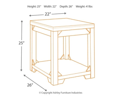Ashley Fregine Whitewash End Table
