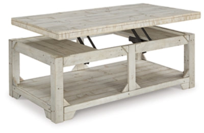 Ashley Fregine Whitewash Coffee Table with Lift Top