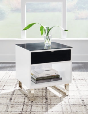 Ashley Gardoni White Black End Table