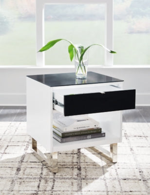 Ashley Gardoni White Black End Table