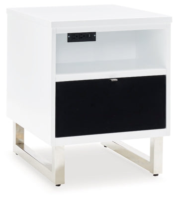Ashley Gardoni White Black Chairside End Table