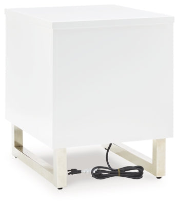 Ashley Gardoni White Black Chairside End Table