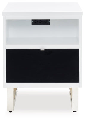 Ashley Gardoni White Black Chairside End Table