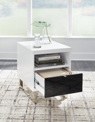 Ashley Gardoni White Black Chairside End Table