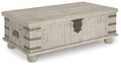 Ashley Carynhurst White Wash Gray Coffee Table with Lift Top