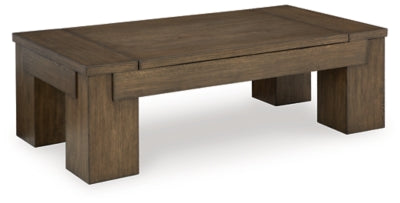 Ashley Rosswain Warm Brown Lift-Top Coffee Table
