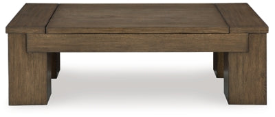 Ashley Rosswain Warm Brown Lift-Top Coffee Table