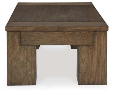 Ashley Rosswain Warm Brown Lift-Top Coffee Table