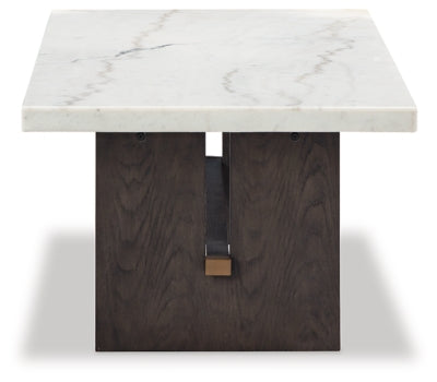 Ashley Burkhaus White Dark Brown Coffee Table
