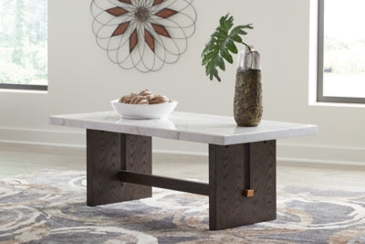 Ashley Burkhaus White Dark Brown Coffee Table