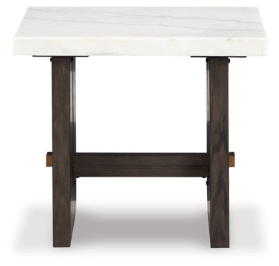 Ashley Burkhaus White Dark Brown End Table