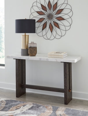 Ashley Burkhaus White Dark Brown Sofa Table