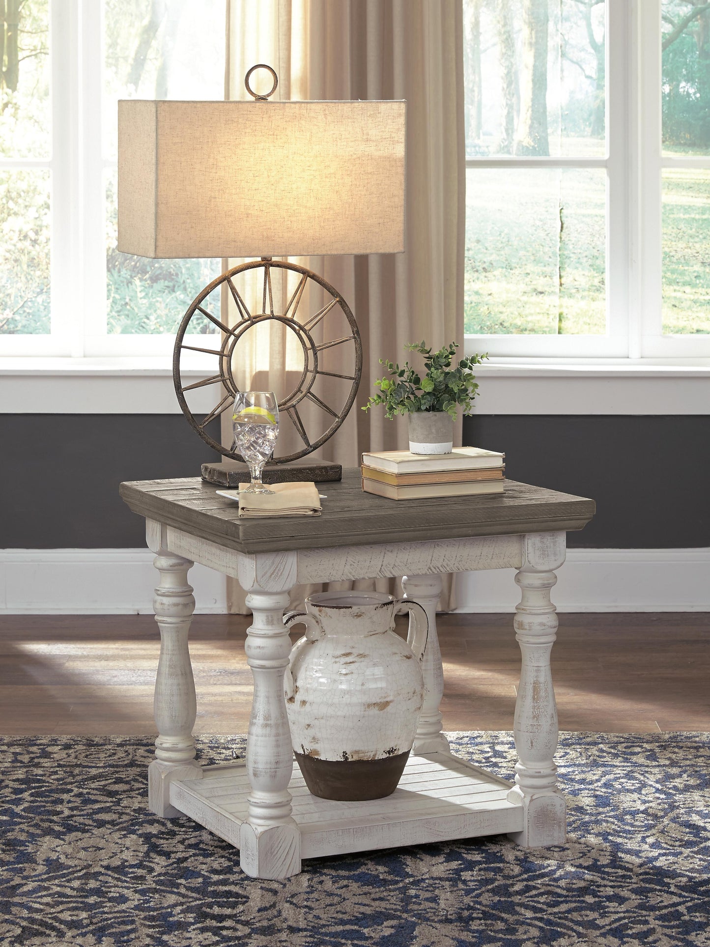Ashley Havalance Gray White End Table