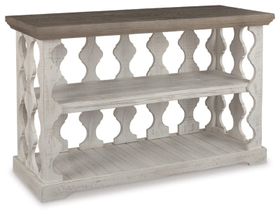 Ashley Havalance Gray White Sofa/Console Table with Shelf