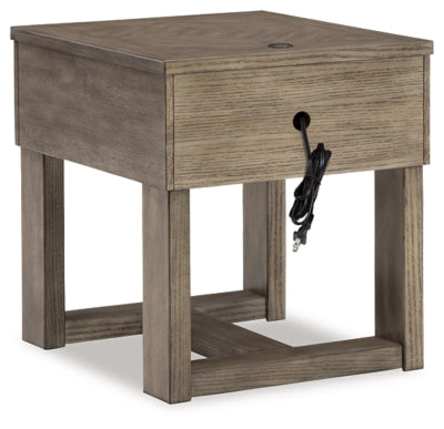 Ashley Loyaska Grayish Brown White End Table
