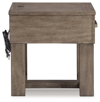 Ashley Loyaska Grayish Brown White End Table