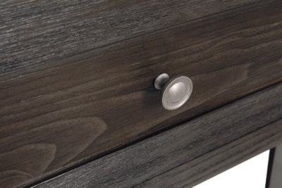 Ashley Todoe Dark Gray End Table with USB Ports & Outlets