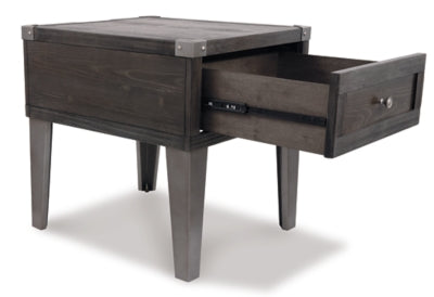 Ashley Todoe Dark Gray End Table with USB Ports & Outlets
