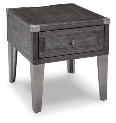 Ashley Todoe Dark Gray End Table with USB Ports & Outlets