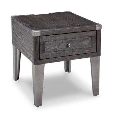 Ashley Todoe Dark Gray End Table with USB Ports & Outlets