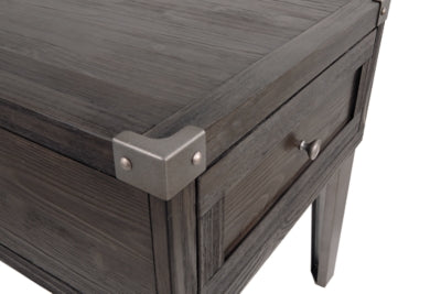 Ashley Todoe Dark Gray End Table with USB Ports & Outlets