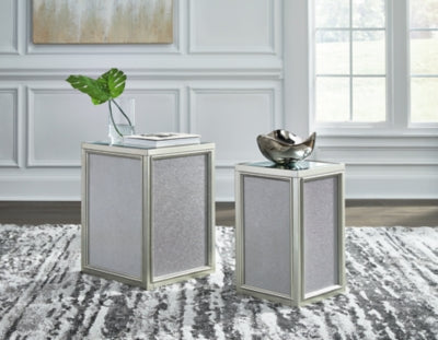 Ashley Traleena Silver Finish Nesting End Table (Set of 2)