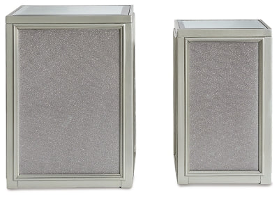 Ashley Traleena Silver Finish Nesting End Table (Set of 2)