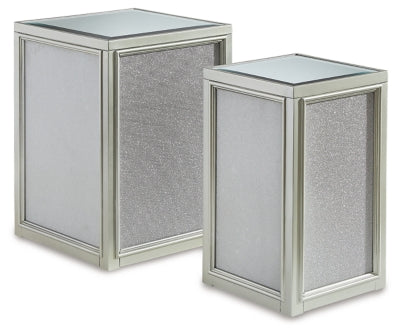 Ashley Traleena Silver Finish Nesting End Table (Set of 2)