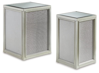 Ashley Traleena Silver Finish Nesting End Table (Set of 2)