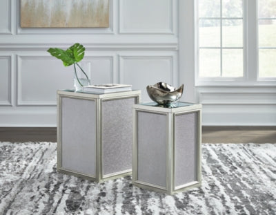 Ashley Traleena Silver Finish Nesting End Table (Set of 2)