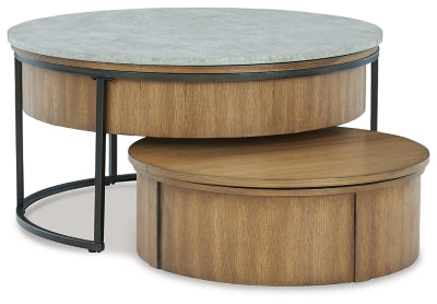 Ashley Fridley Gray Brown Black Nesting Coffee Table (Set of 2)