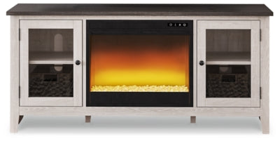 Ashley Dorrinson Two-tone 60" TV Stand with Electric Fireplace