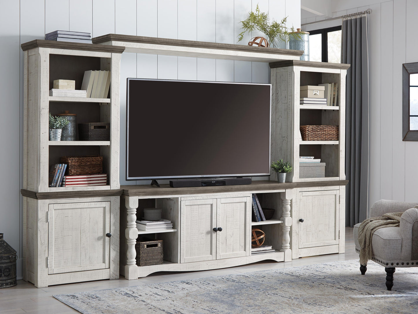 Ashley Havalance Two-tone 4-Piece Entertainment Center
